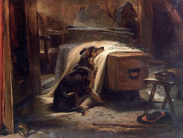 Landseer, Edwin Henry The Old Shepherd's Chief Mourner Norge oil painting art
